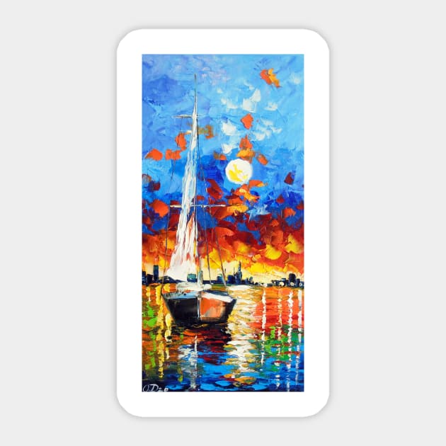 Evening sailboat Sticker by OLHADARCHUKART